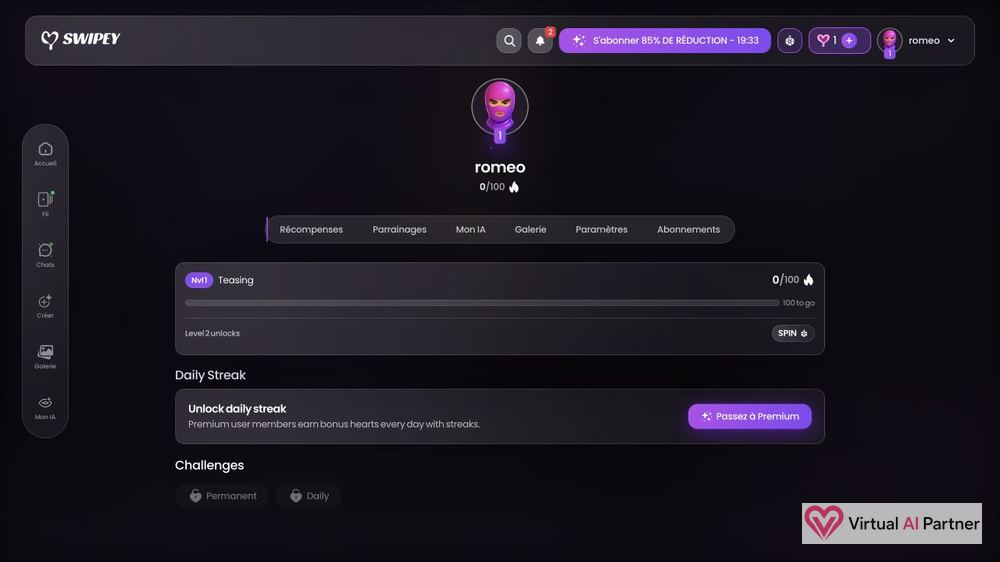 Sistema de progresión relacional de Swipey AI