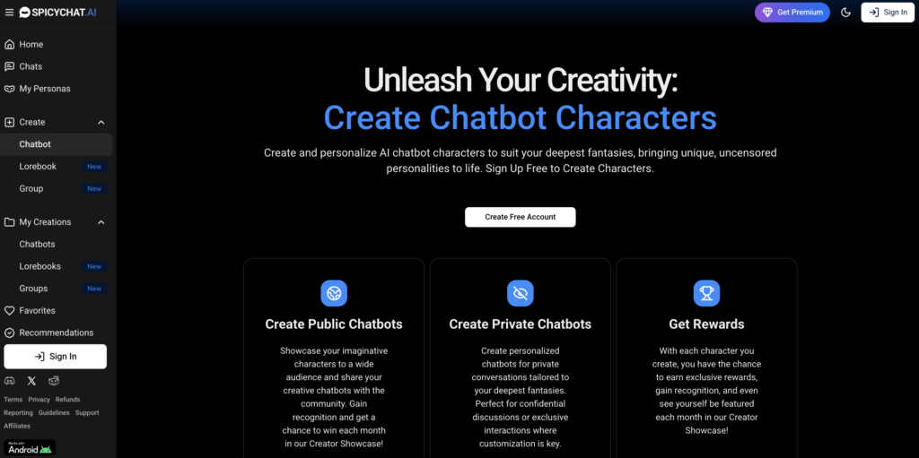 Spicy AI creation personnage