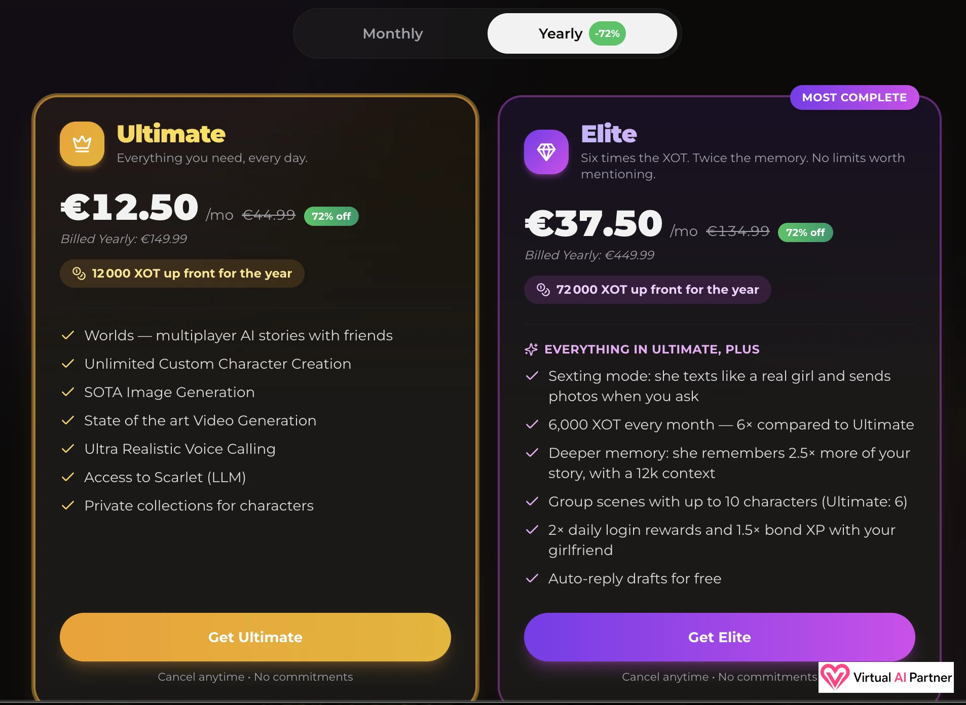 Planes anuales Ultimate y Elite de Xotic AI con descuento promocional del 72 por ciento