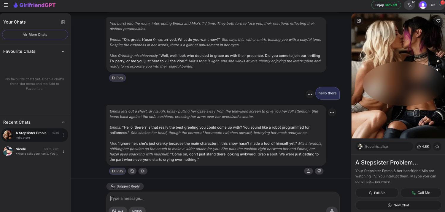 girlfriendGpt chat