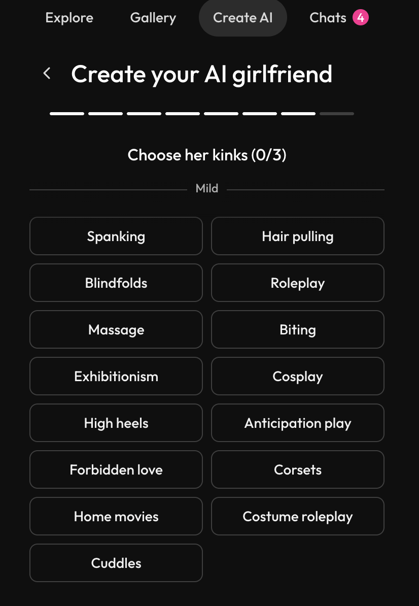 Joi AI preferences customization