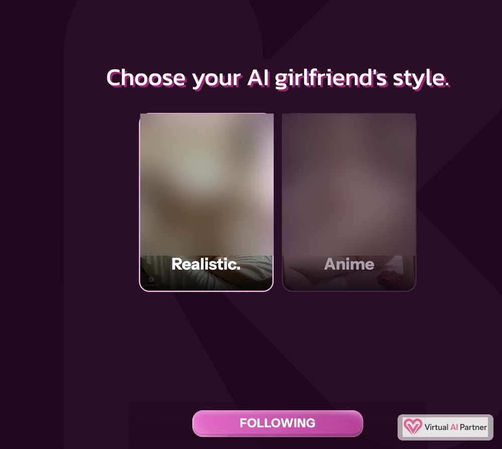 Creador Kupid IA que pide elegir entre un estilo realista y animado