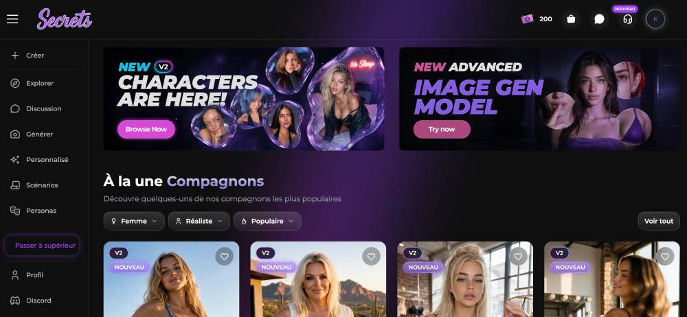 secrets.ai home page