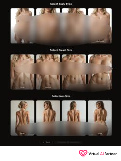 Configuración visual de una novia IA en Xotic AI
