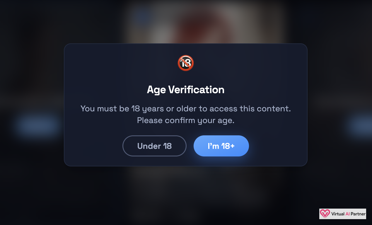 DarLink AI age verification prompt before adult content