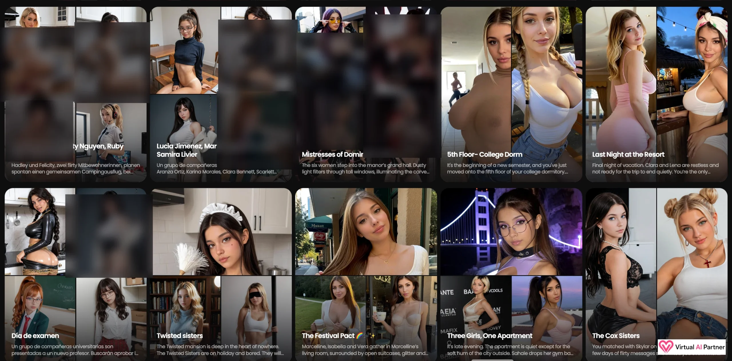 Feed NSFW de GoLove AI con imágenes realistas de gran calidad y zonas explícitas muy desenfocadas