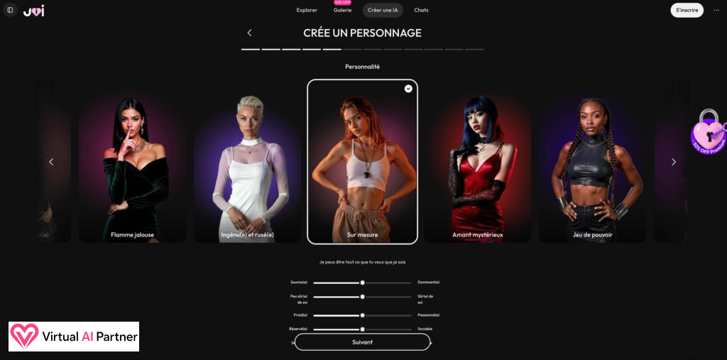 Elección del estilo de una novia IA en un creador de personajes
