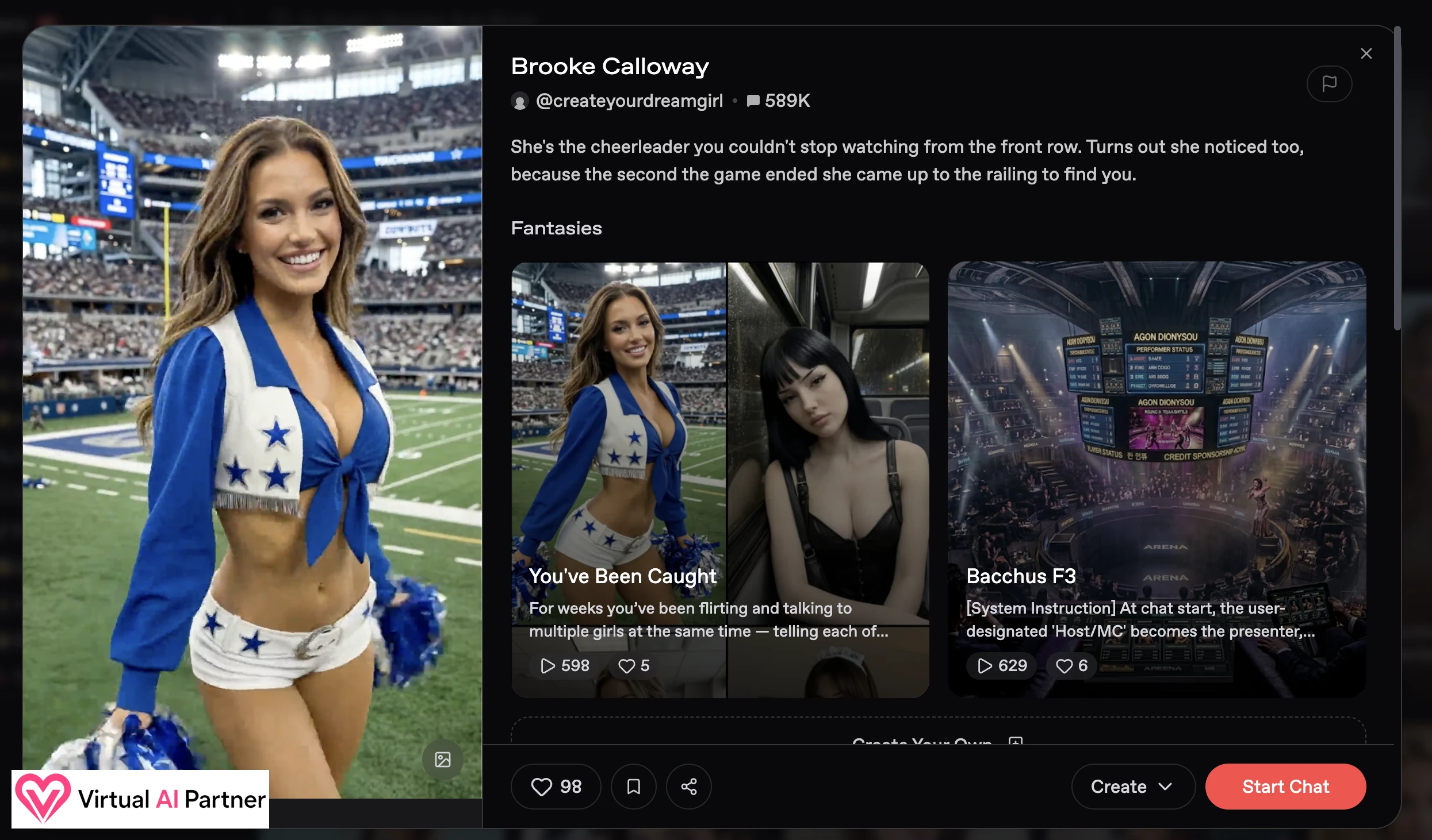 Brooke Calloway profile with photos and Fantasy scenarios on Nectar AI
