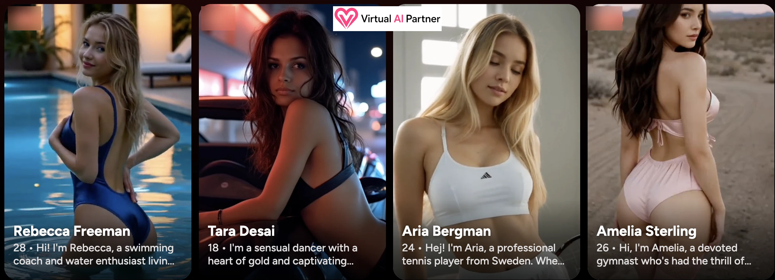 First OhChat gallery of realistic AI characters with adult labels blurred